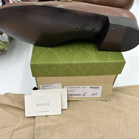 Men’s Gucci fringed leather loafers size 12.5 made in Italy main image 10